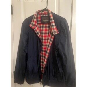 Retro Vintage John Bartlett Statements Flannel Lined Jacket Windbreaker Size L